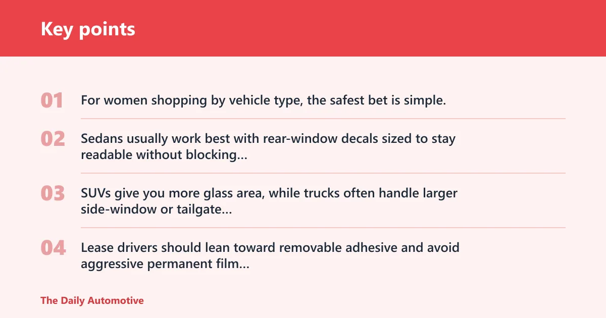 Key points: Funny car decal durability table