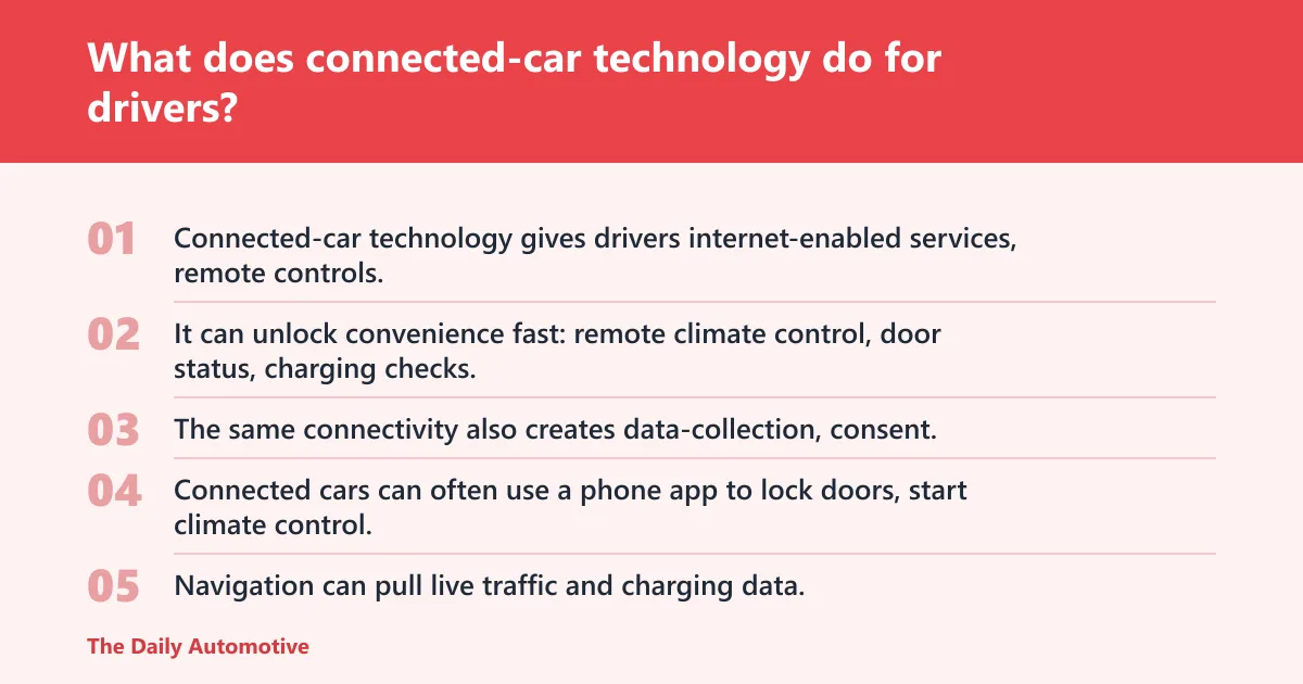 Steps: What does connected-car technology do for drivers?