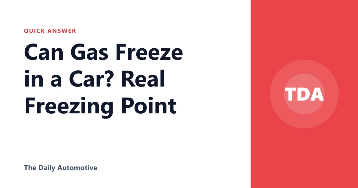 Can Gas Freeze in a Car? Real Freezing Point