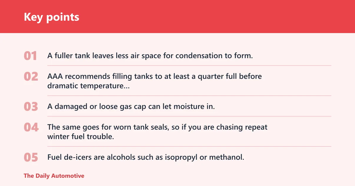 Key points: How can you prevent cold-weather fuel trouble?