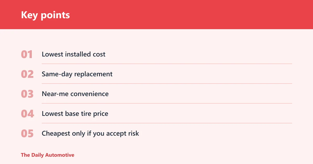 Key points: Quick picks for cheap tires