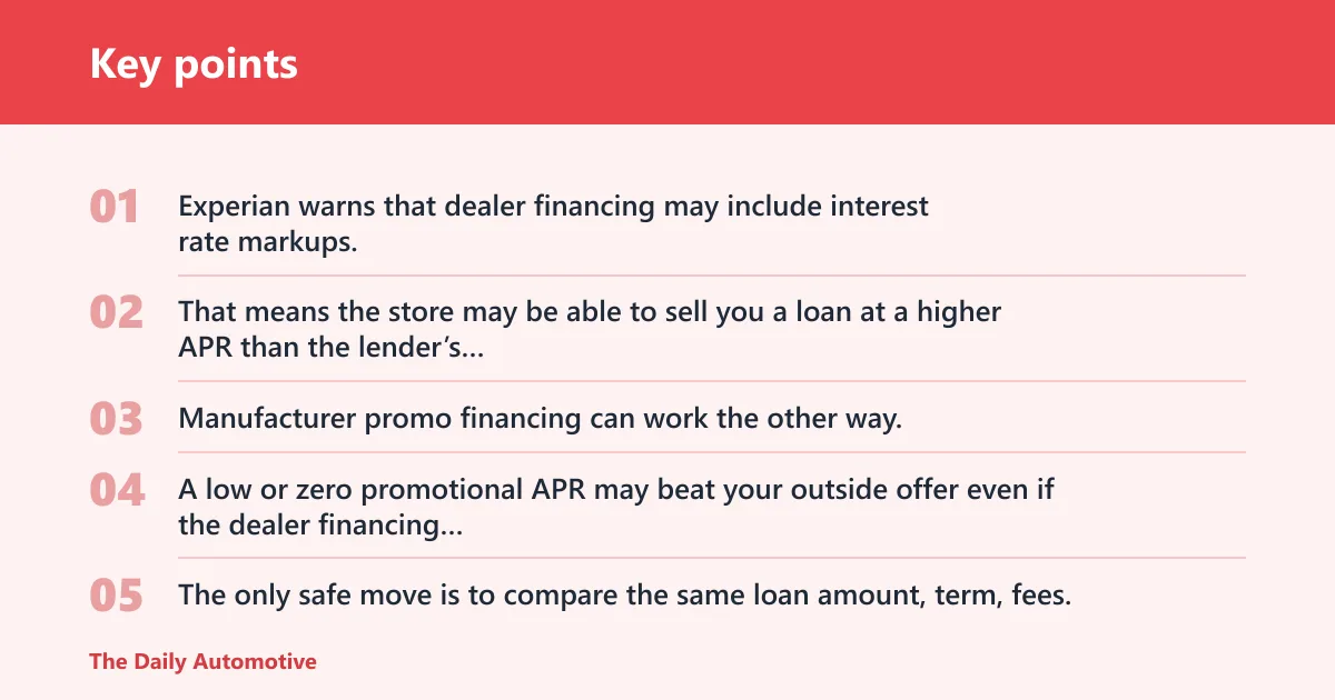 Key points: Can dealer financing beat your pre-approval?