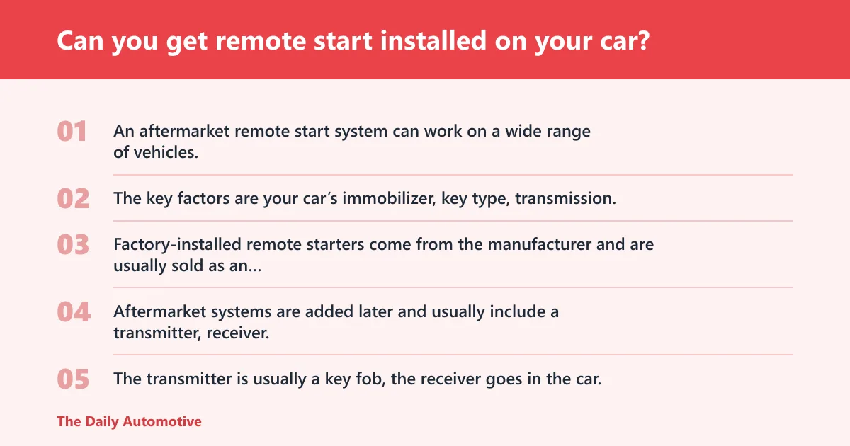 Steps: Can you get remote start installed on your car?