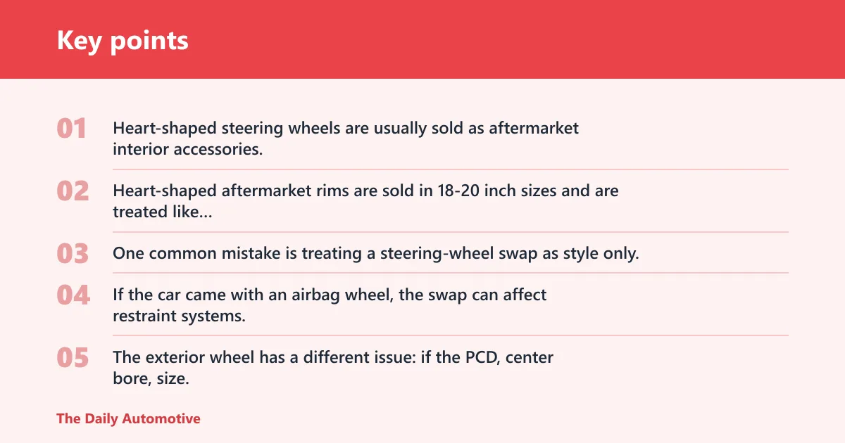 Key points: Heart wheels for cars: the real trade-off