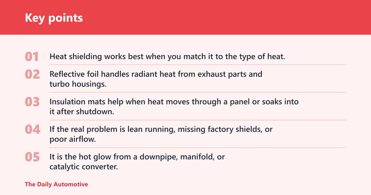 Key points: What heat shielding can and cannot do