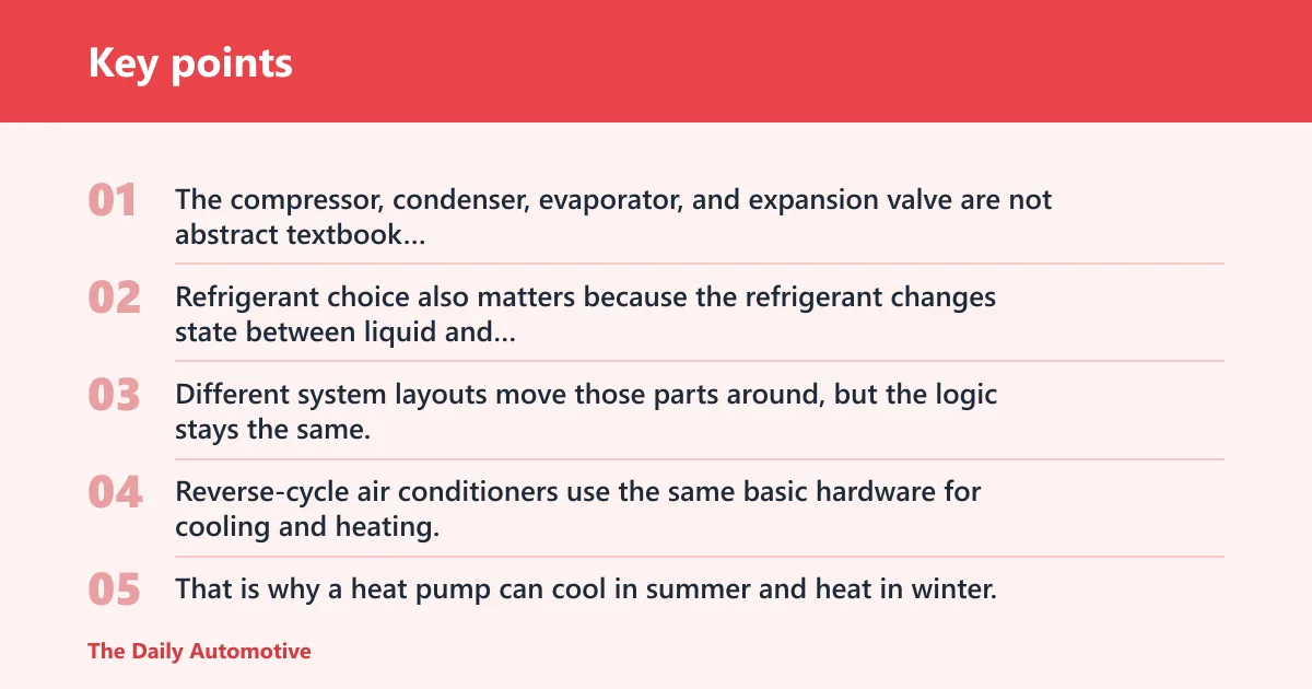 Key points: How does a heat pump heat an EV cabin?