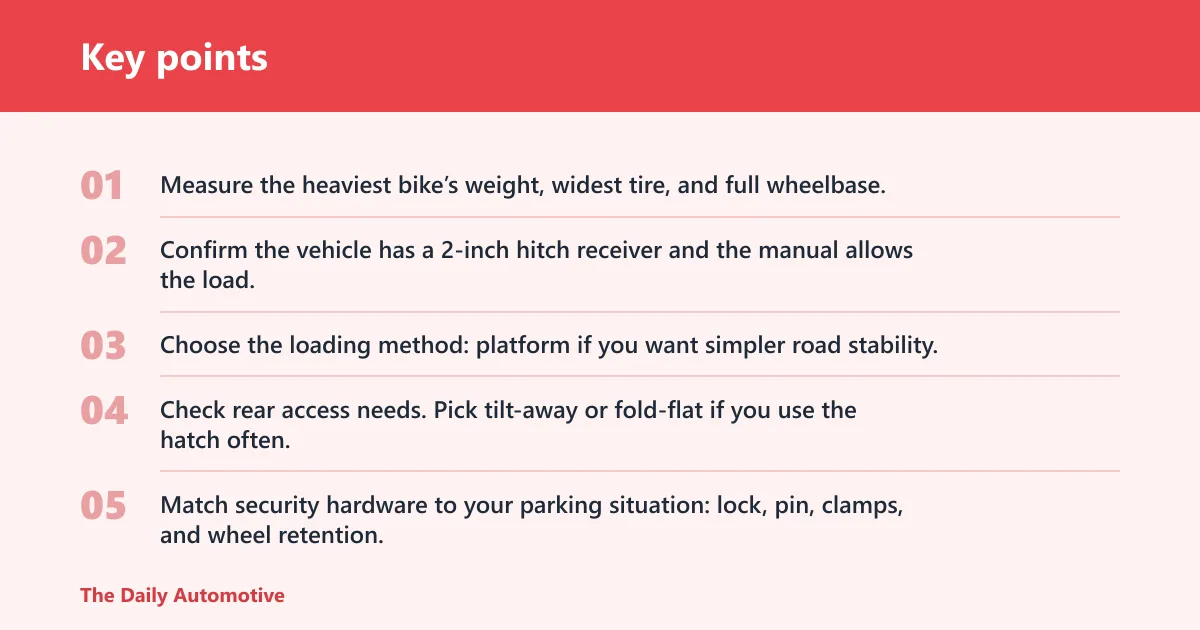 Key points: How do you choose the right hitch rack?