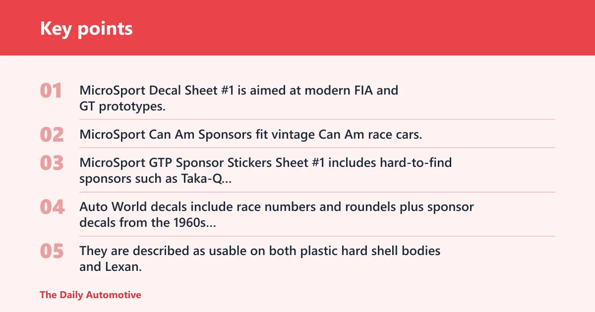 Key points: What do the major decal families fit?