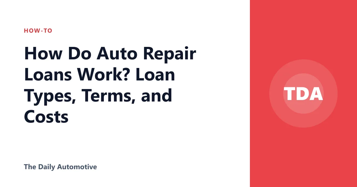 How Do Auto Repair Loans Work? Loan Types, Terms, and Costs