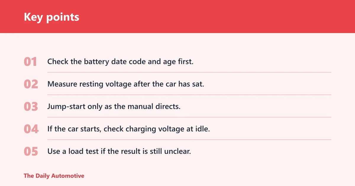 Key points: Is it the battery or the alternator?