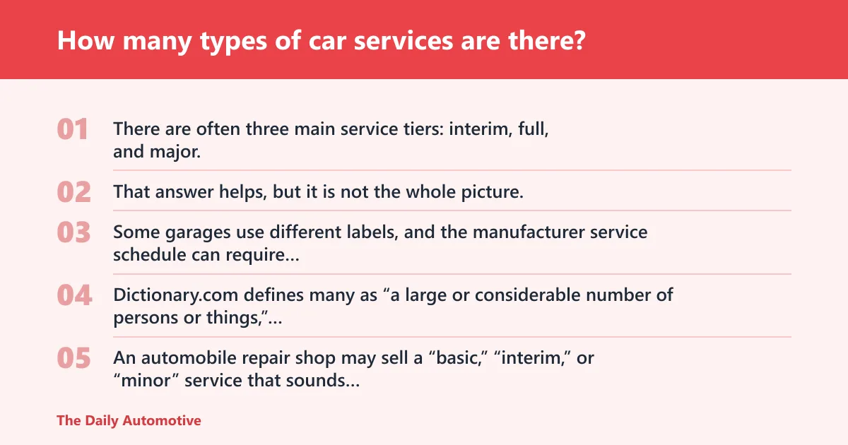 Steps: How many types of car services are there?