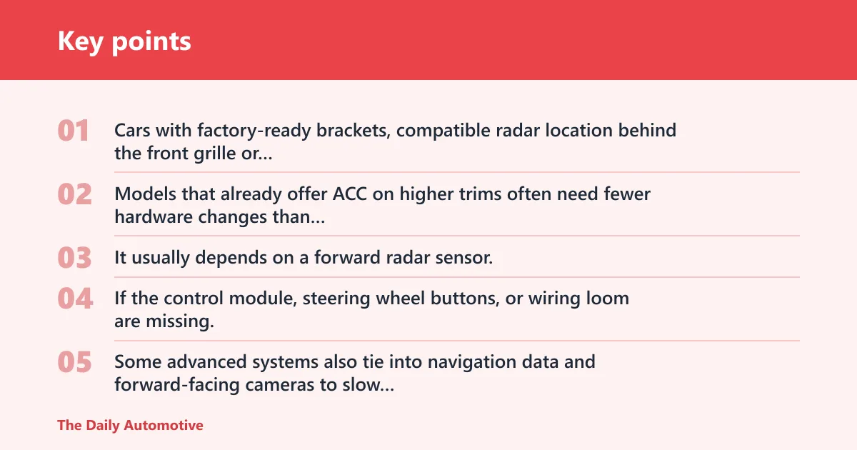 Key points: Can you add adaptive cruise control to any car?