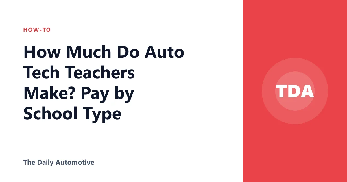 How Much Do Auto Tech Teachers Make? Pay by School Type