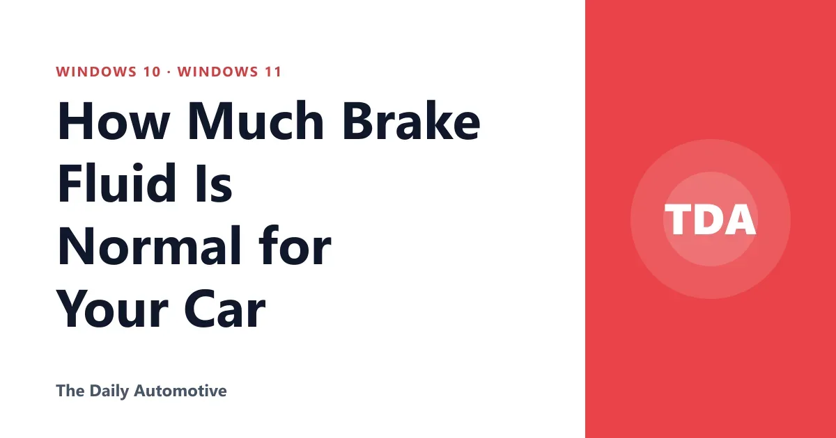 How Much Brake Fluid Is Normal for Your Car