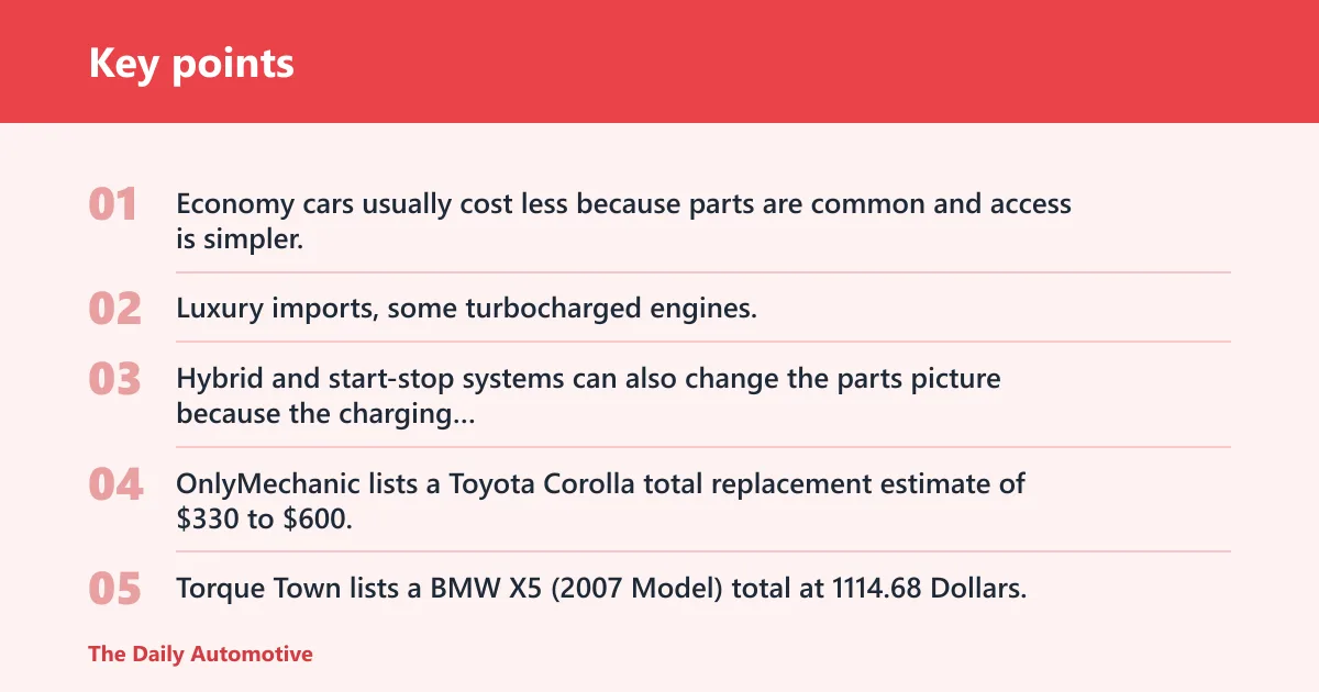 Key points: Why does alternator pricing vary so much?