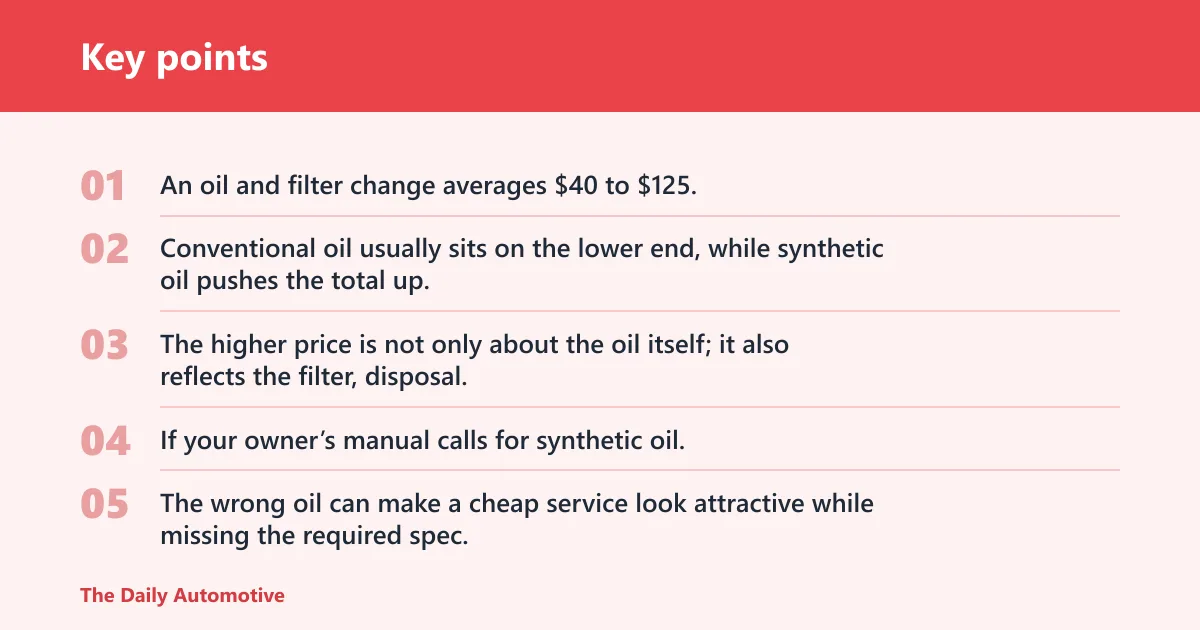 Key points: Common car service prices