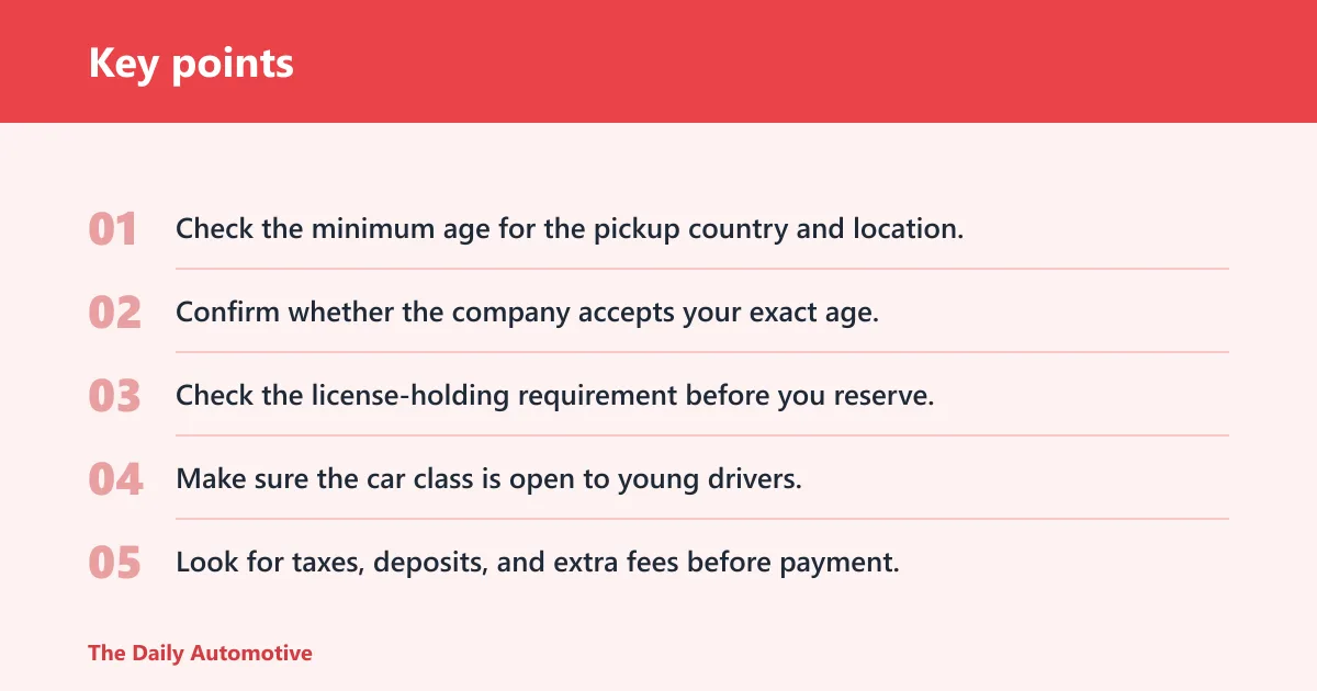 Key points: Can you rent a car at 21?