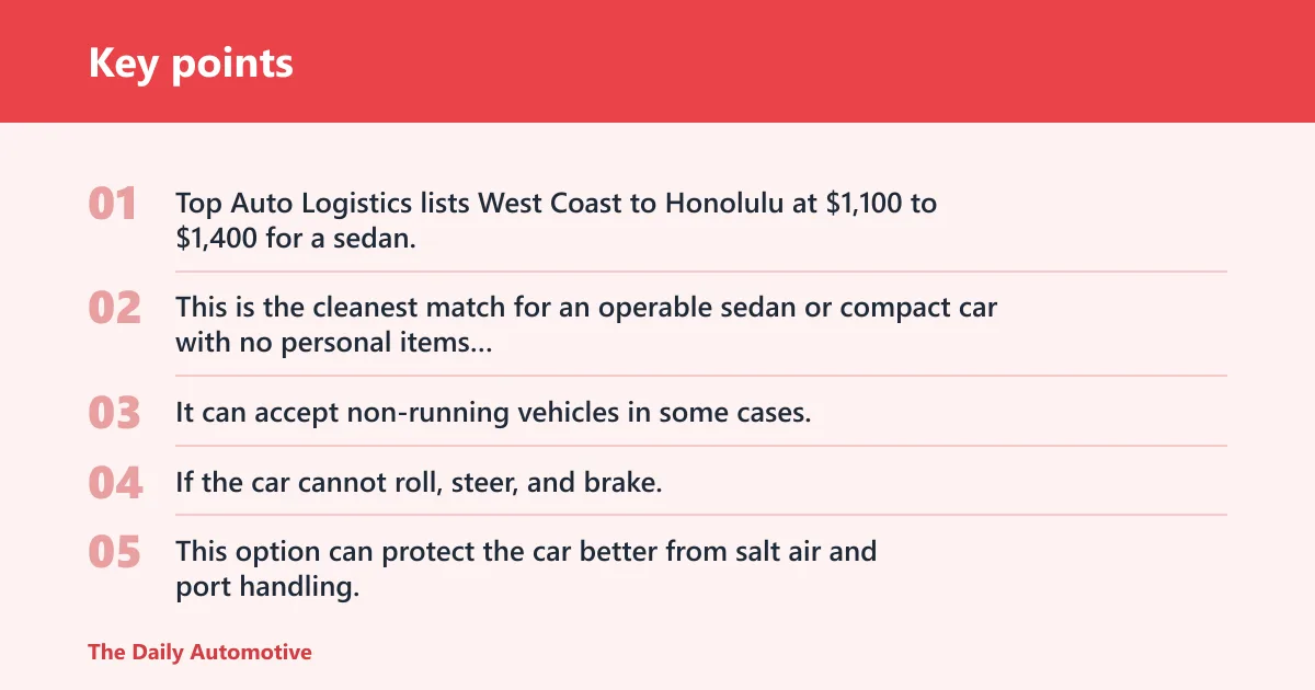 Key points: Quick picks for Hawaii shipping