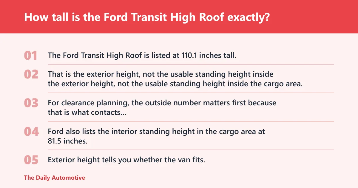 Steps: How tall is the Ford Transit High Roof exactly?
