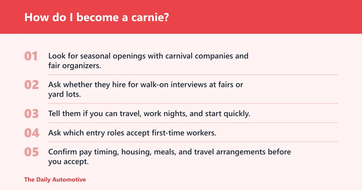 Steps: How do I become a carnie?