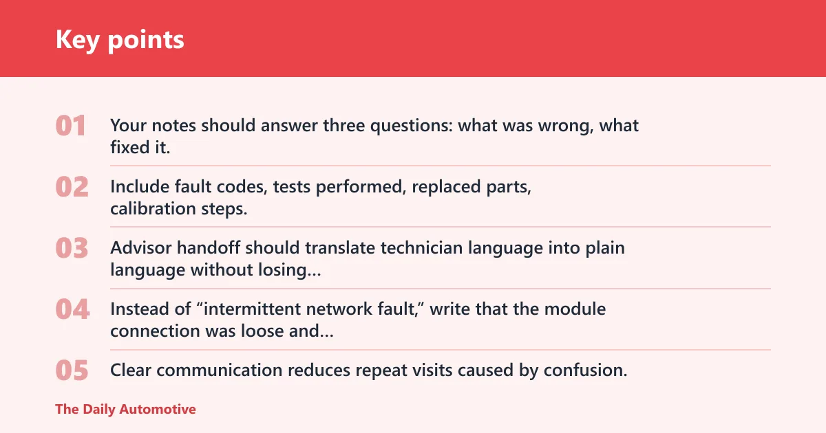 Key points: How do you reduce comebacks and work cleaner?