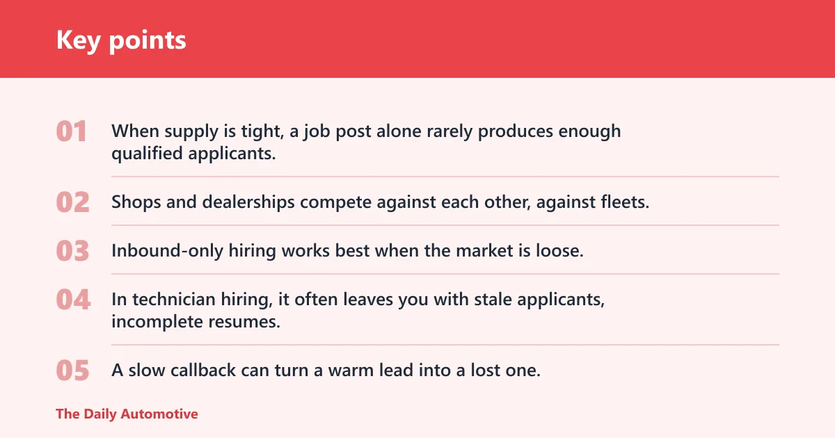 Key points: Why technician hiring moves slowly