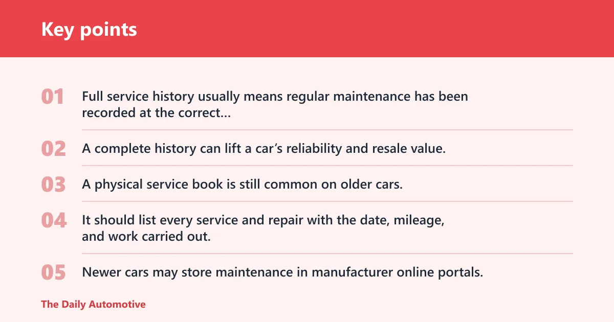 Key points: What full service history actually means