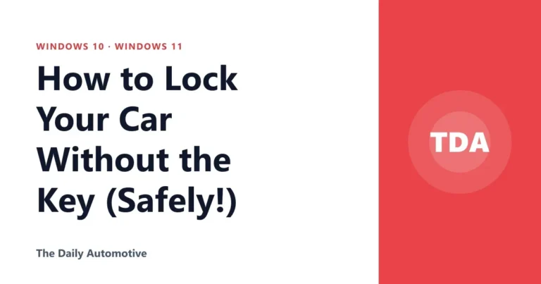 How to Lock Your Car Without the Key (Safely!)