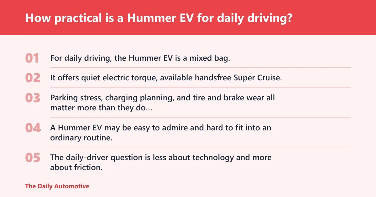 Steps: How practical is a Hummer EV for daily driving?