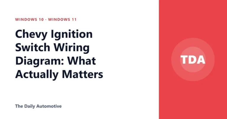 Chevy Ignition Switch Wiring Diagram: What Actually Matters