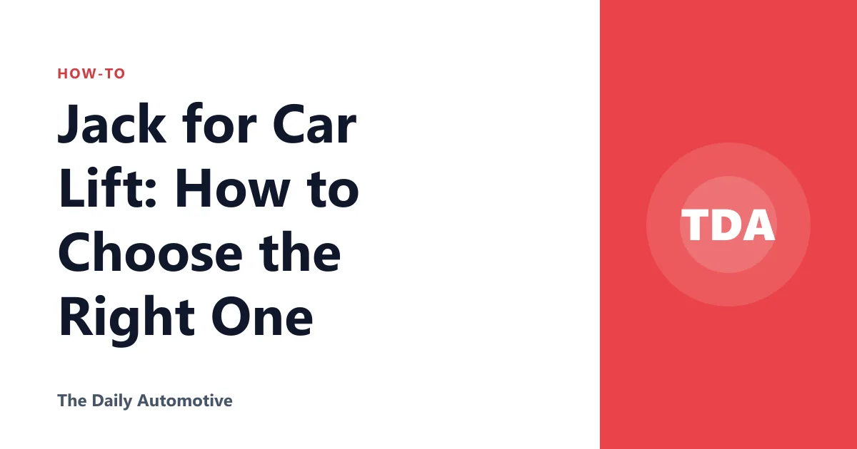 Jack for Car Lift: How to Choose the Right One