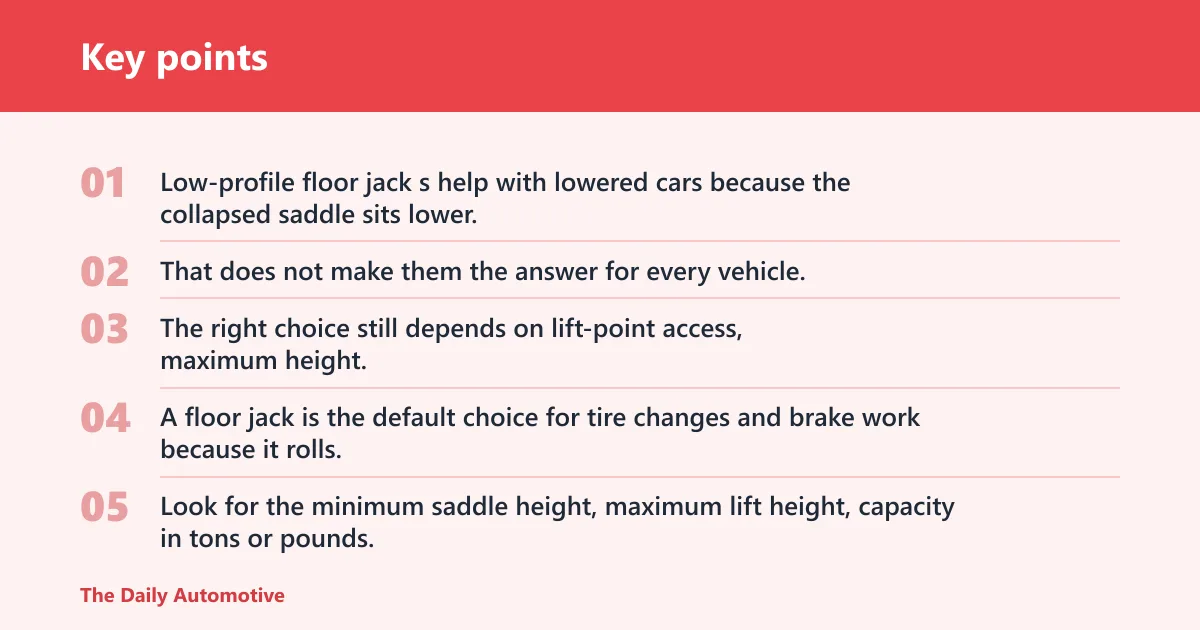 Key points: Which jack type fits your job?