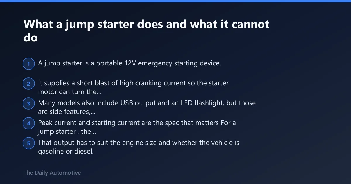 Steps: What a jump starter does and what it cannot do