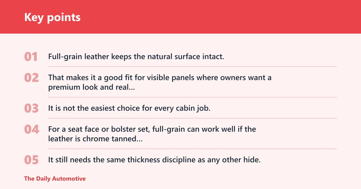 Key points: What leather type fits the job?