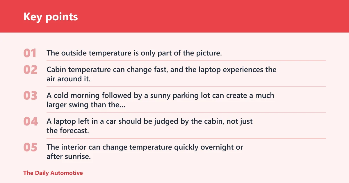 Key points: How cold is too cold for a laptop in a car?