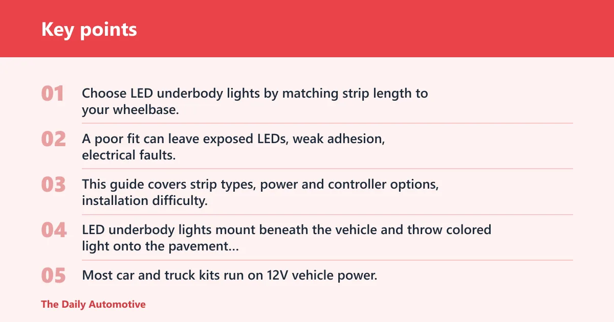Key points: What are LED underbody lights?