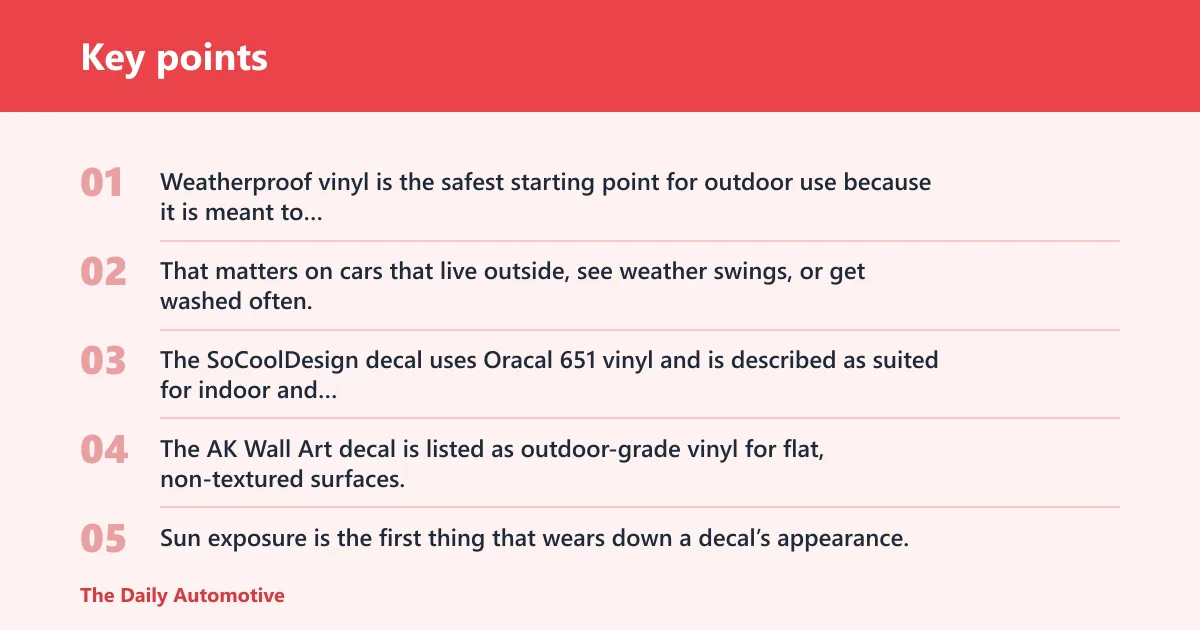 Key points: How durable should the vinyl be?
