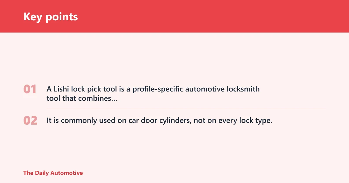 Key points: what is a Lishi lock pick tool