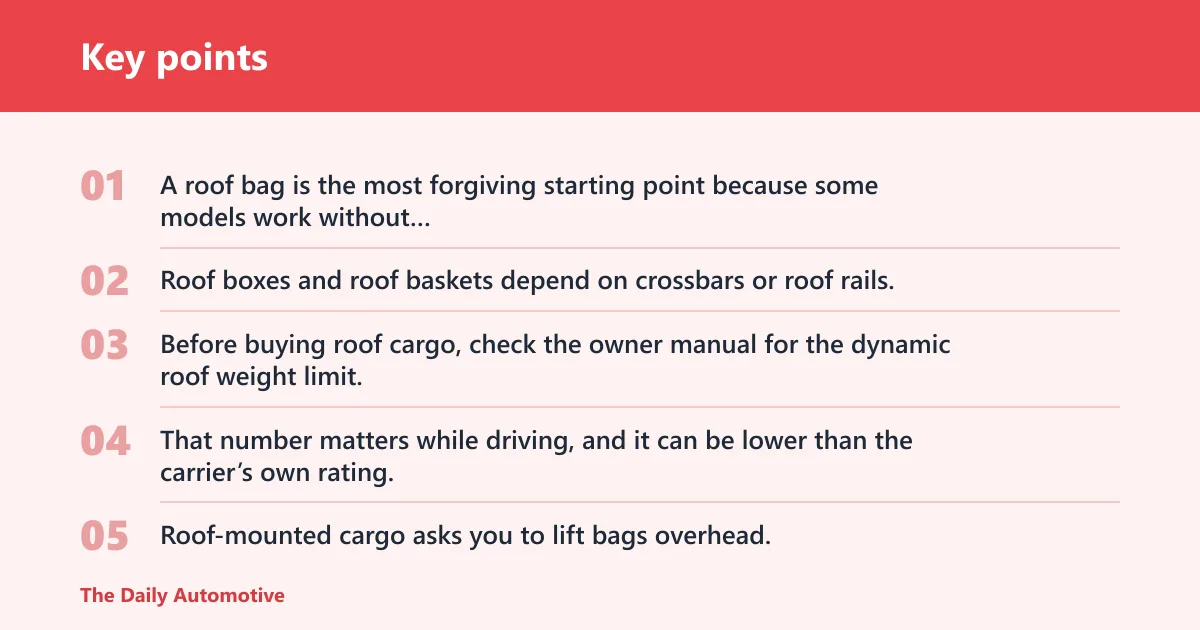 Key points: Luggage rack comparison matrix