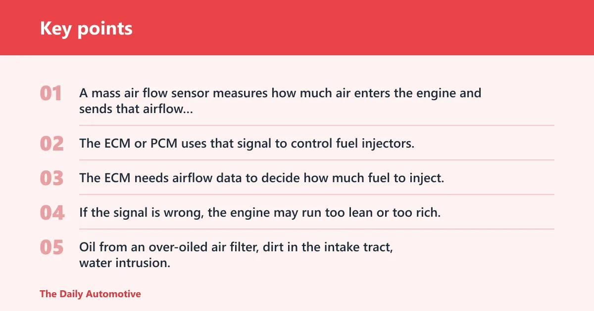Key points: What does a MAF sensor do, and why does it fail?
