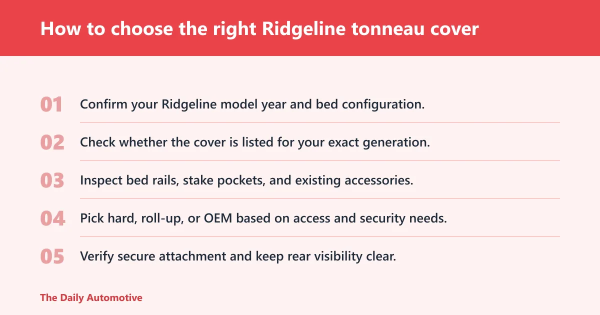 Steps: How to choose the right Ridgeline tonneau cover