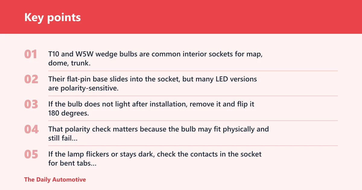 Key points: Which LED map light fits your socket?