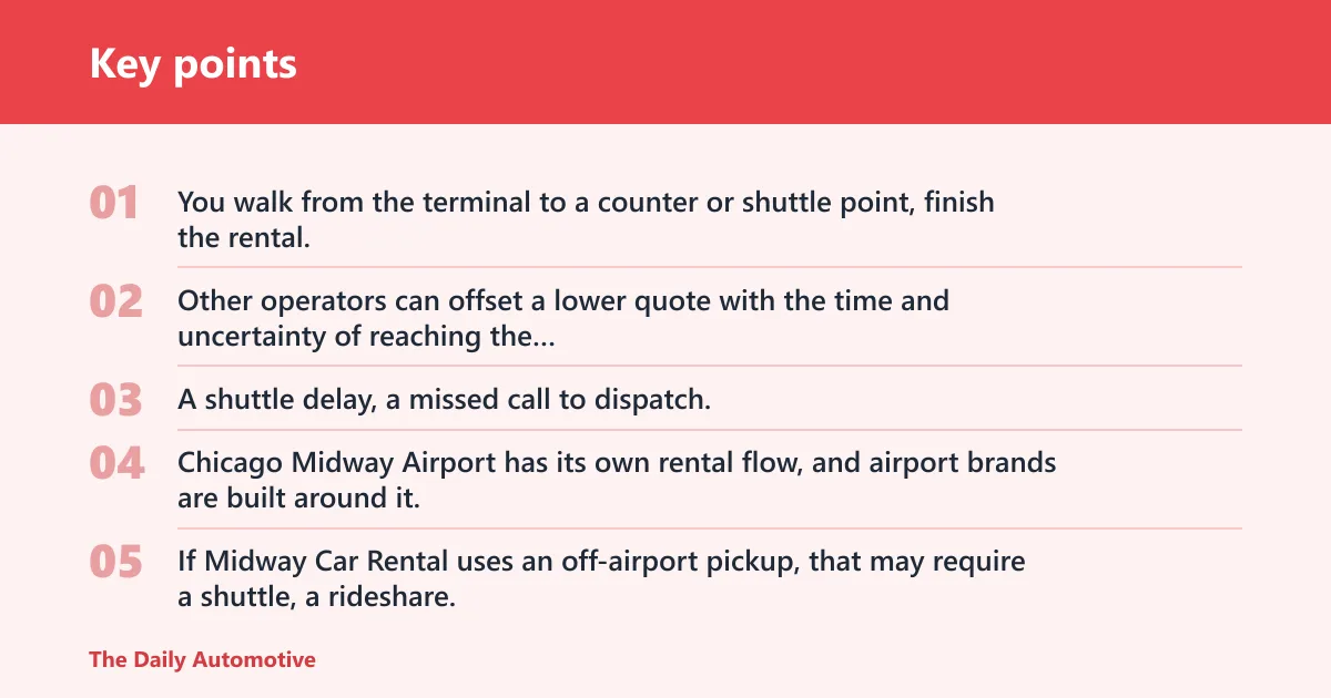 Key points: Midway Car Rental vs airport brands at MDW