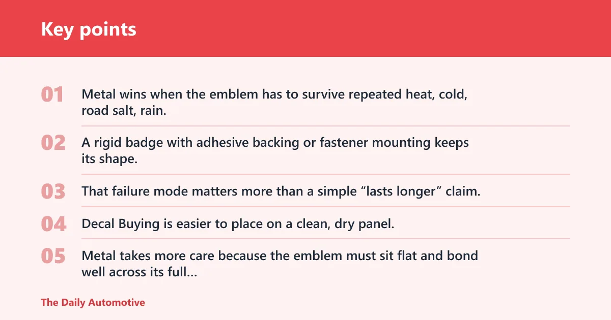 Key points: Emblem decision table
