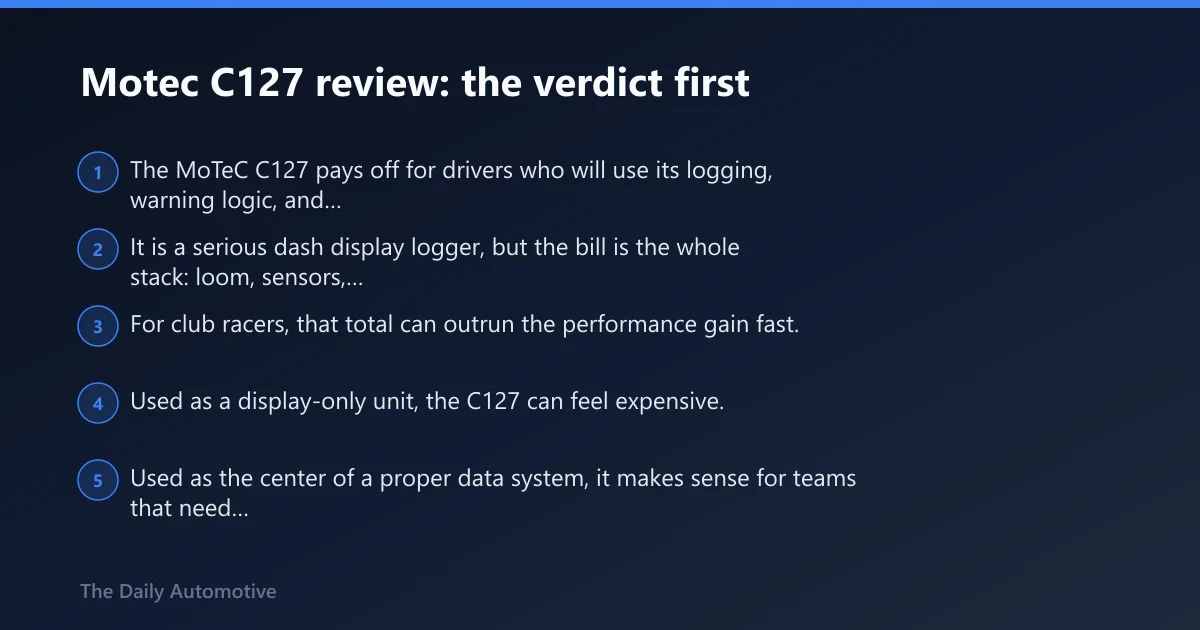 Steps: Motec C127 review: the verdict first