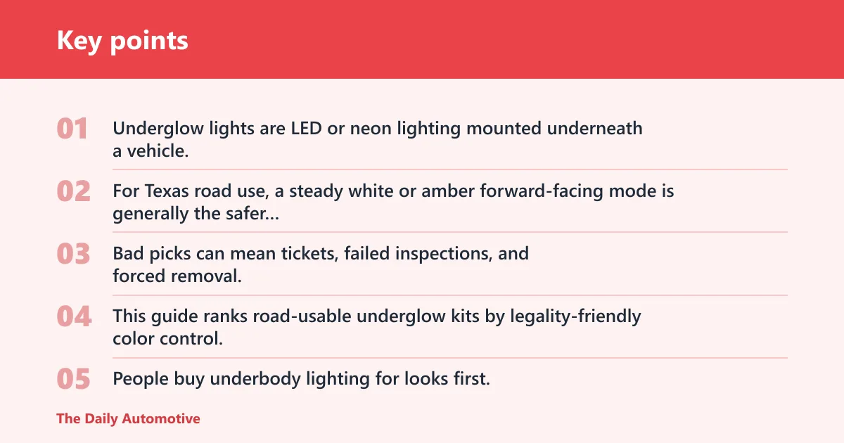 Key points: What underglow lights are