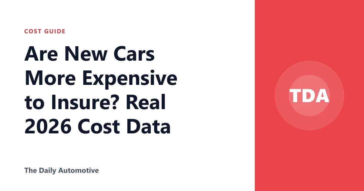 Are New Cars More Expensive to Insure? Real 2026 Cost Data
