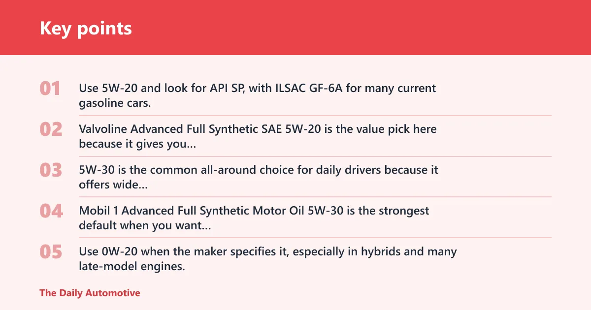 Key points: Which oil is best for your car?