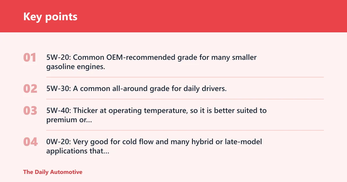 Key points: How do you choose the right oil spec?