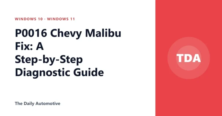 P0016 Chevy Malibu Fix: A Step-by-Step Diagnostic Guide